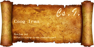Csog Irma névjegykártya